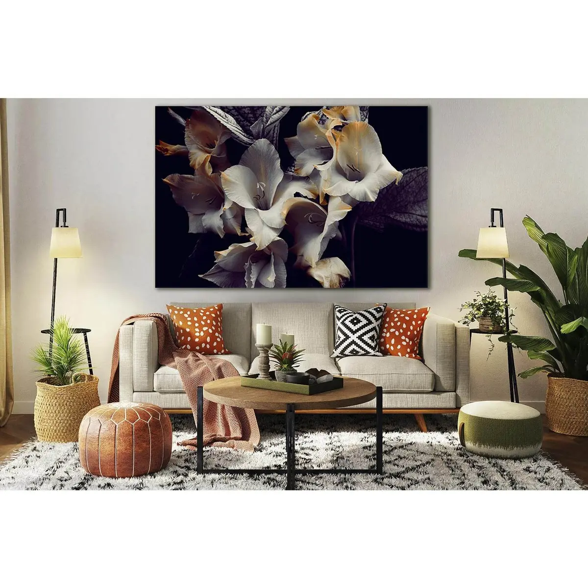 Gray And Yellow Flowers №Sl708 Ready To Hang Canvas Print 1