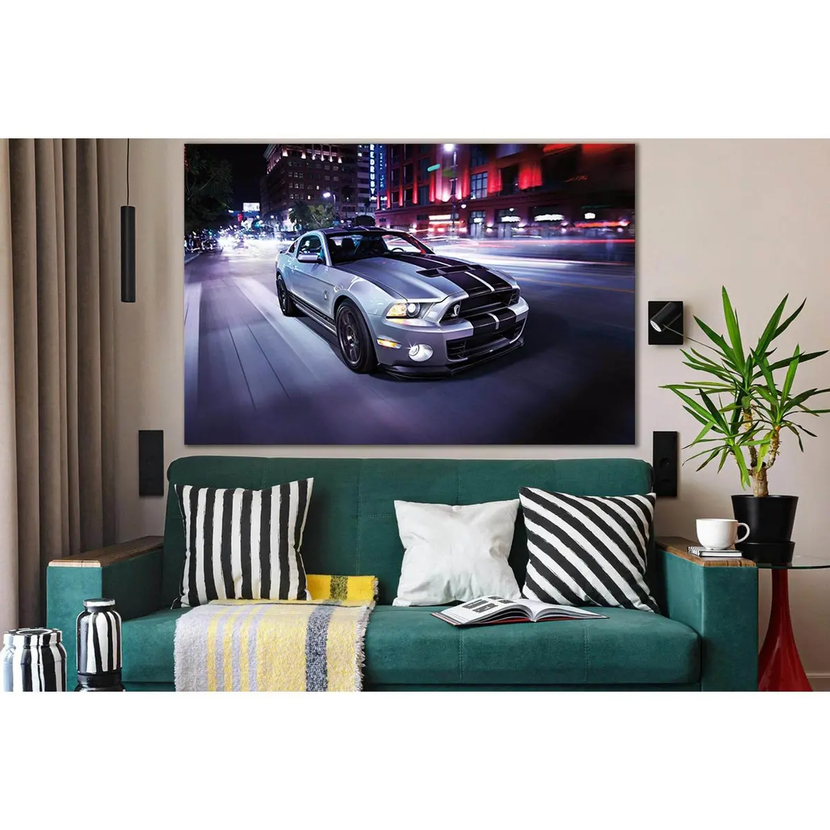 Gray Sports Car At Night №Sl1443 Ready To Hang Canvas Print 1