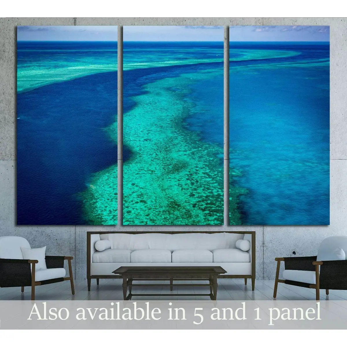 Great Barrier Reef, Queensland, Australia. Airlie Beach Scenic Flight. Hardy Reef №3122 Ready To Hang Canvas Print 5