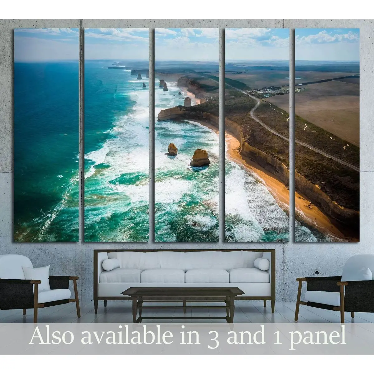 Scenic Great Ocean Road Canvas Wall Art – Ready-to-Hang Print from Victoria, Australia (No. 3186)