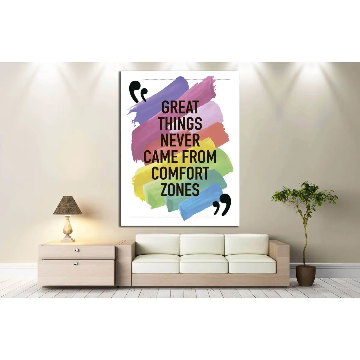 Great Things Never Came From Comfort Zones Motivational Quote №4600 Ready To Hang Canvas Print 2