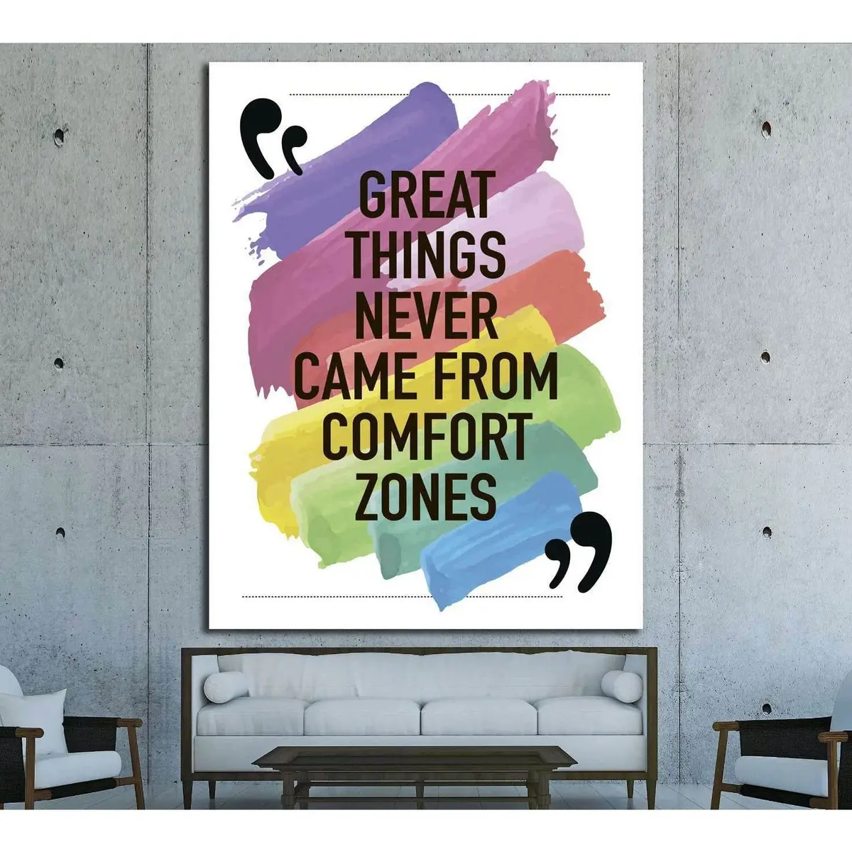 Great Things Never Came From Comfort Zones Motivational Quote №4600 Ready To Hang Canvas Print 1