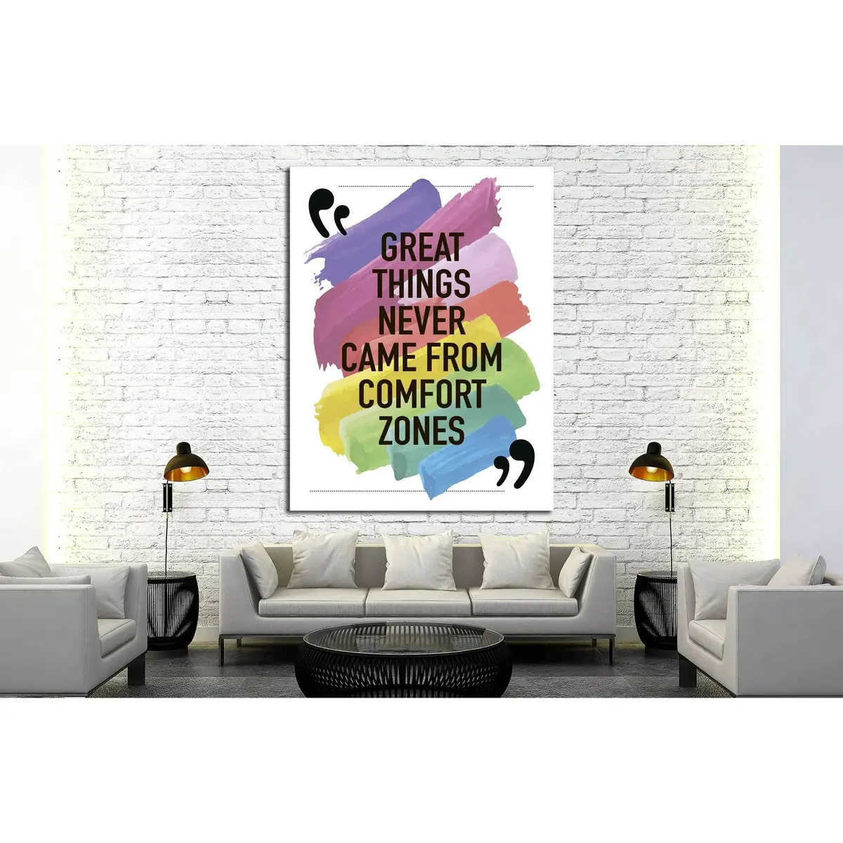 Great Things Never Came From Comfort Zones Motivational Quote №4600 Ready To Hang Canvas Print 3