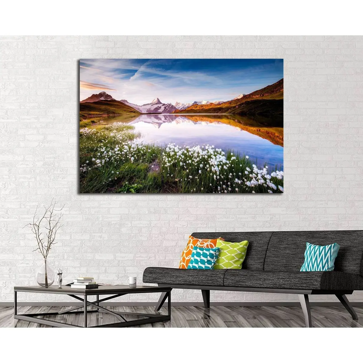 Great View Of Bernese Range Above Bachalpsee Lake №2921 Ready To Hang Canvas Print 1