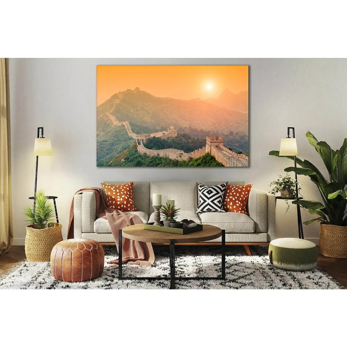 Great Wall Of China Sunrise №Sl290 Ready To Hang Canvas Print 1