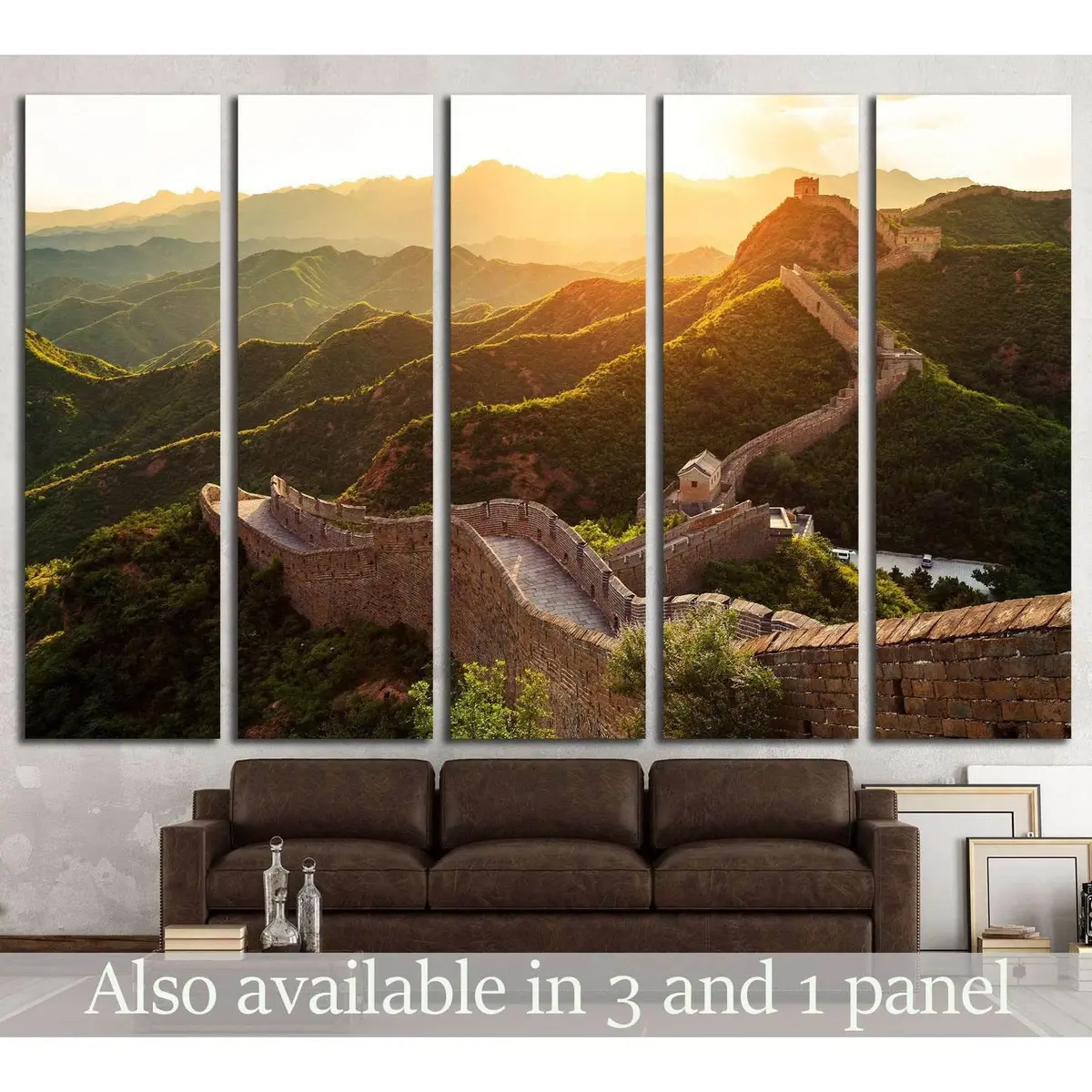 Sunset Over the Great Wall Canvas Art Print #1901 – Ready to Hang