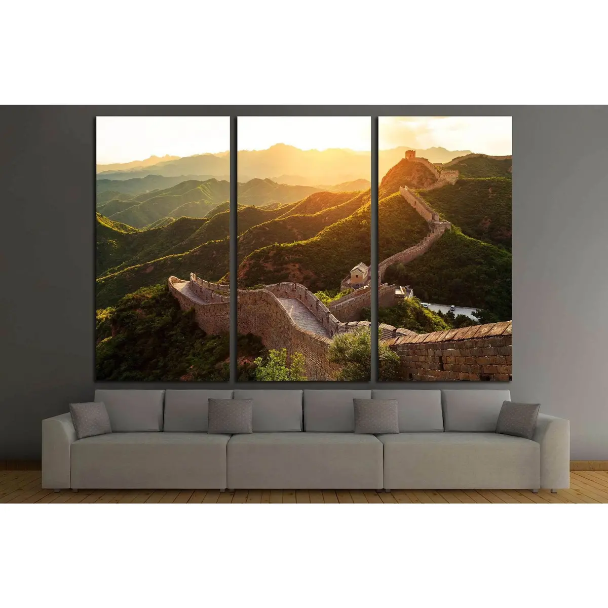 Great Wall Under Sunshine During Sunset №1901 Ready To Hang Canvas Print 5