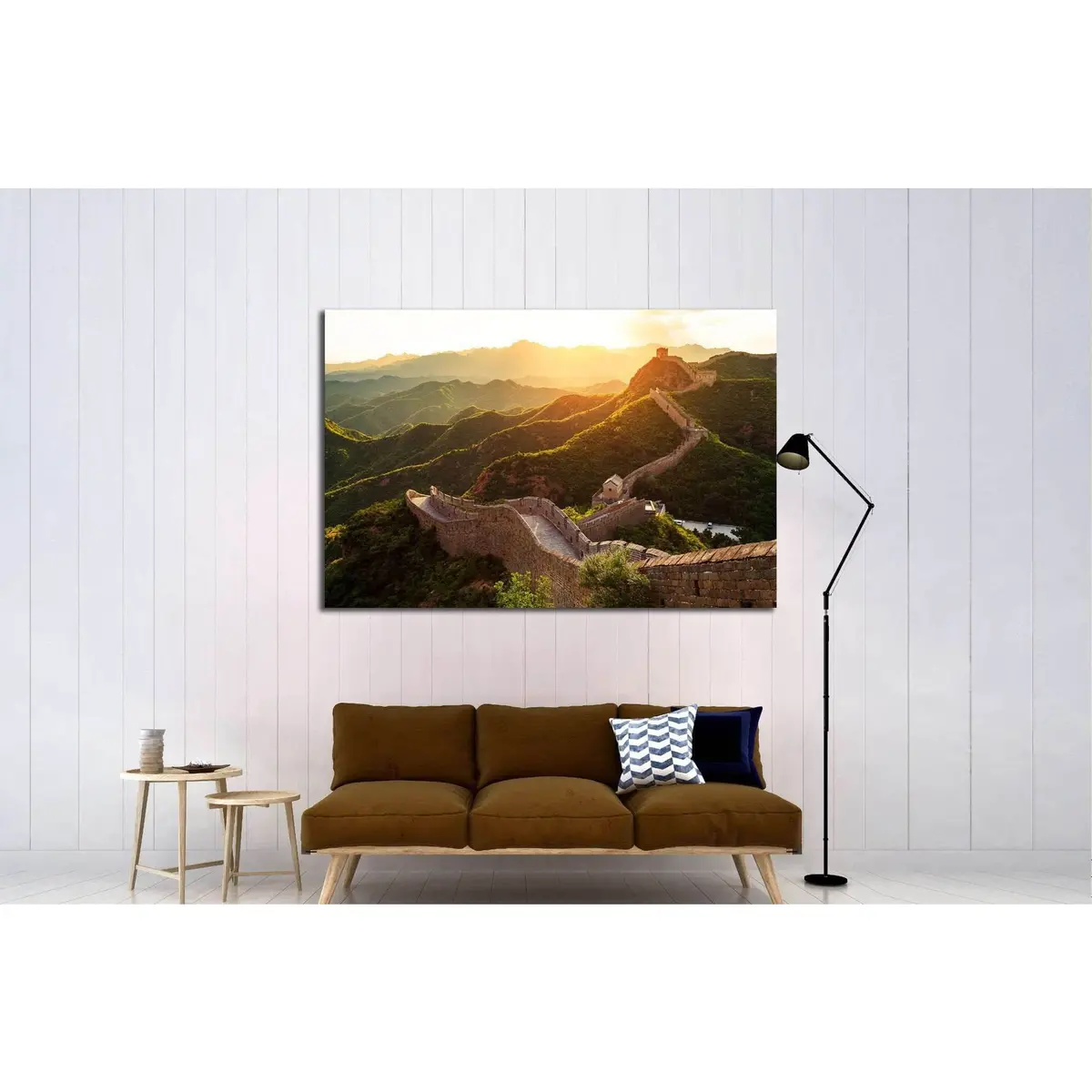 Great Wall Under Sunshine During Sunset №1901 Ready To Hang Canvas Print 2