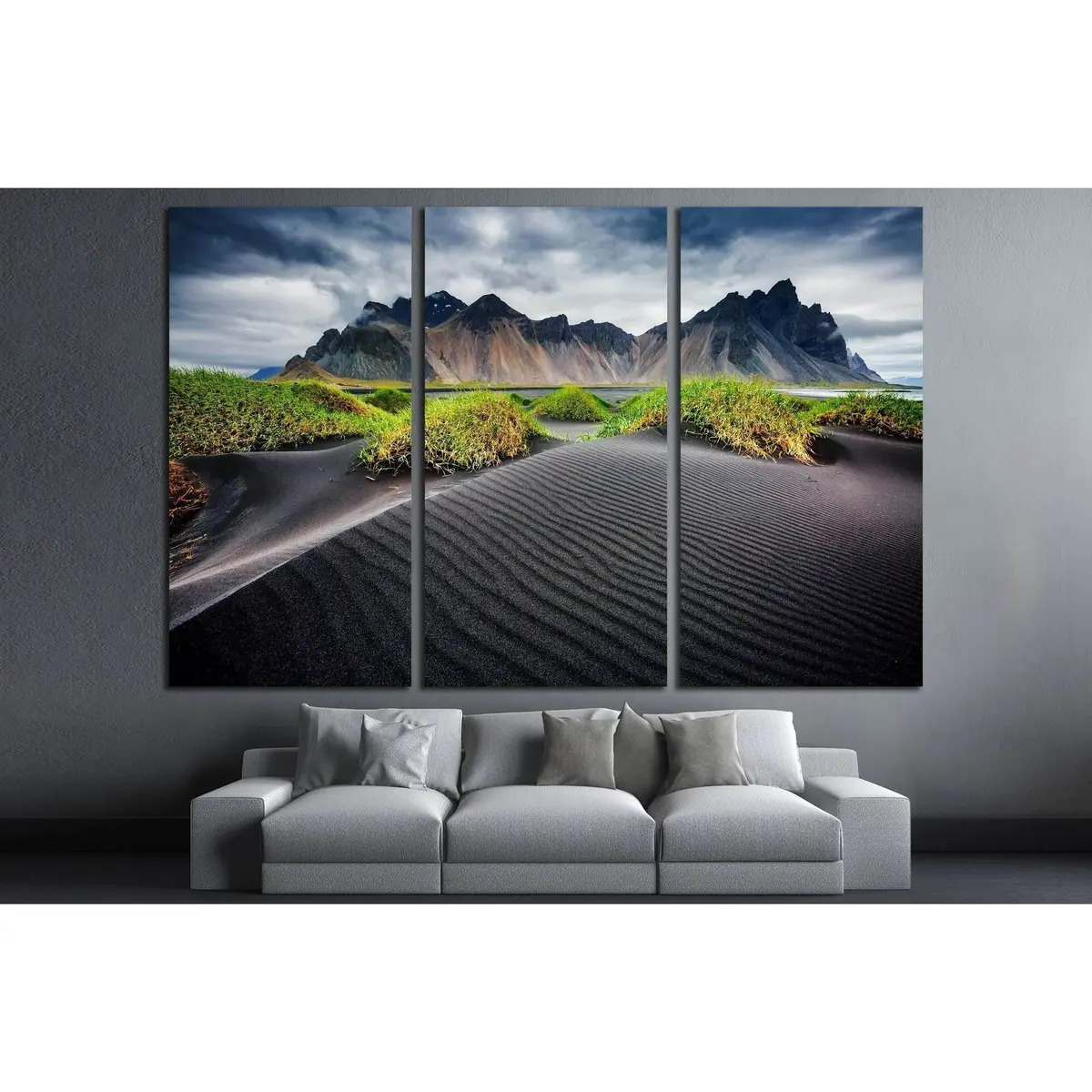 Great Wind Rippled Beach Black Sand. Picturesque And Gorgeous Scene №2920 Ready To Hang Canvas Print 5