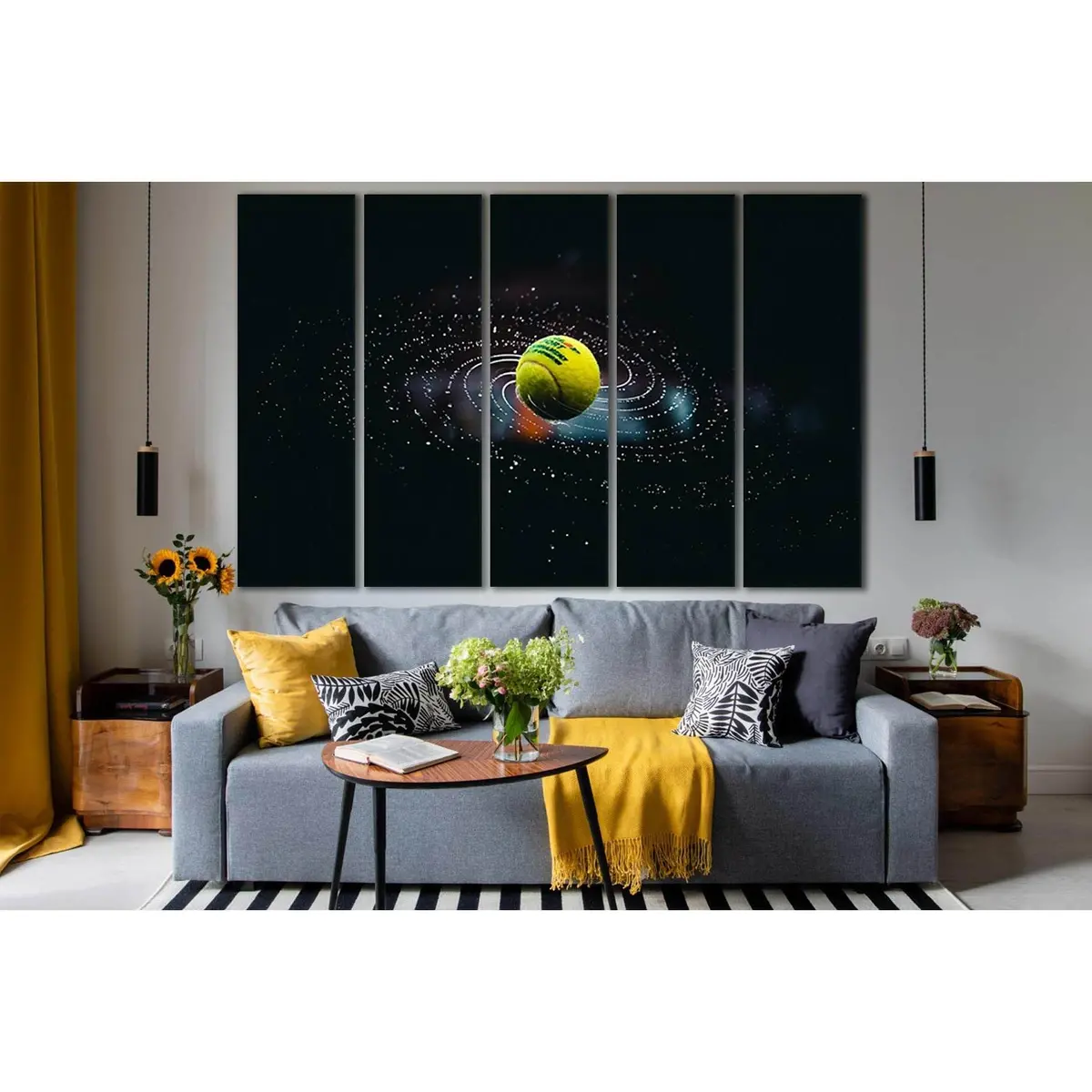 Vibrant Green and Yellow Water Ball Canvas Art – Pre-Stretched, Ready-to-Hang Wall Decor (SL925) - Image 3