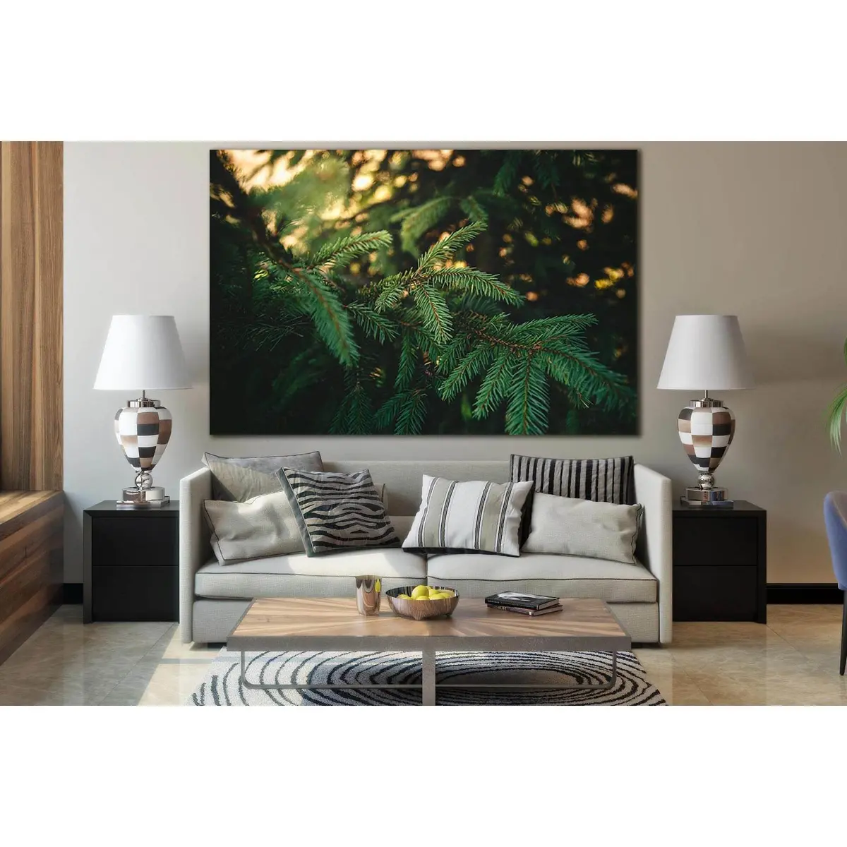 Green Branches Fir Tree №Sl819 Ready To Hang Canvas Print 1
