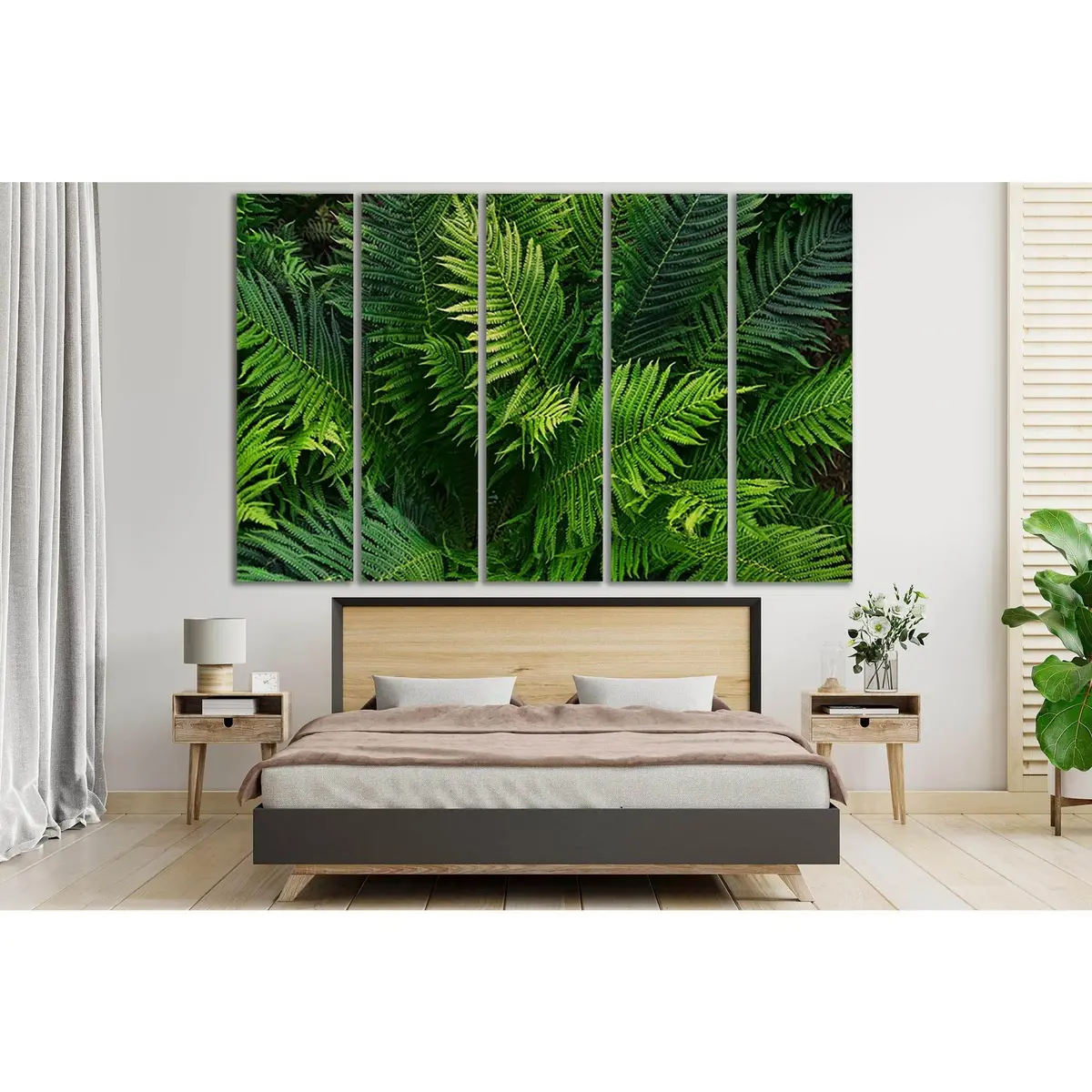 Green Fern Leaves Art Print №SL670 — Premium Ready-to-Hang Canvas Wall Decor - Image 3