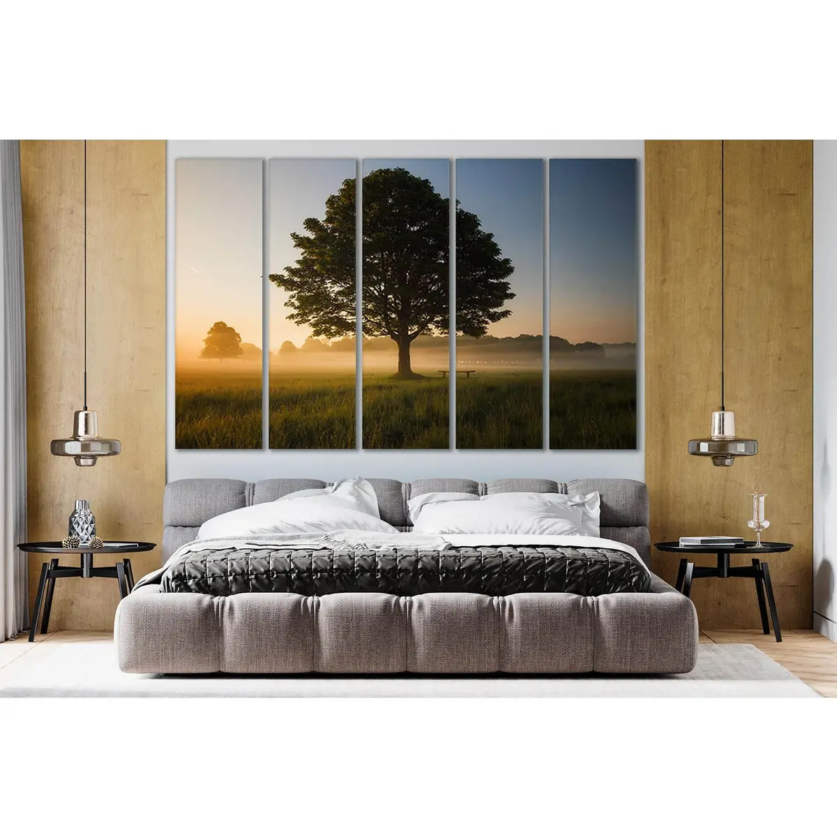 Misty Green Tree Canvas Wall Art №SL520 – Premium Ready-to-Hang Print