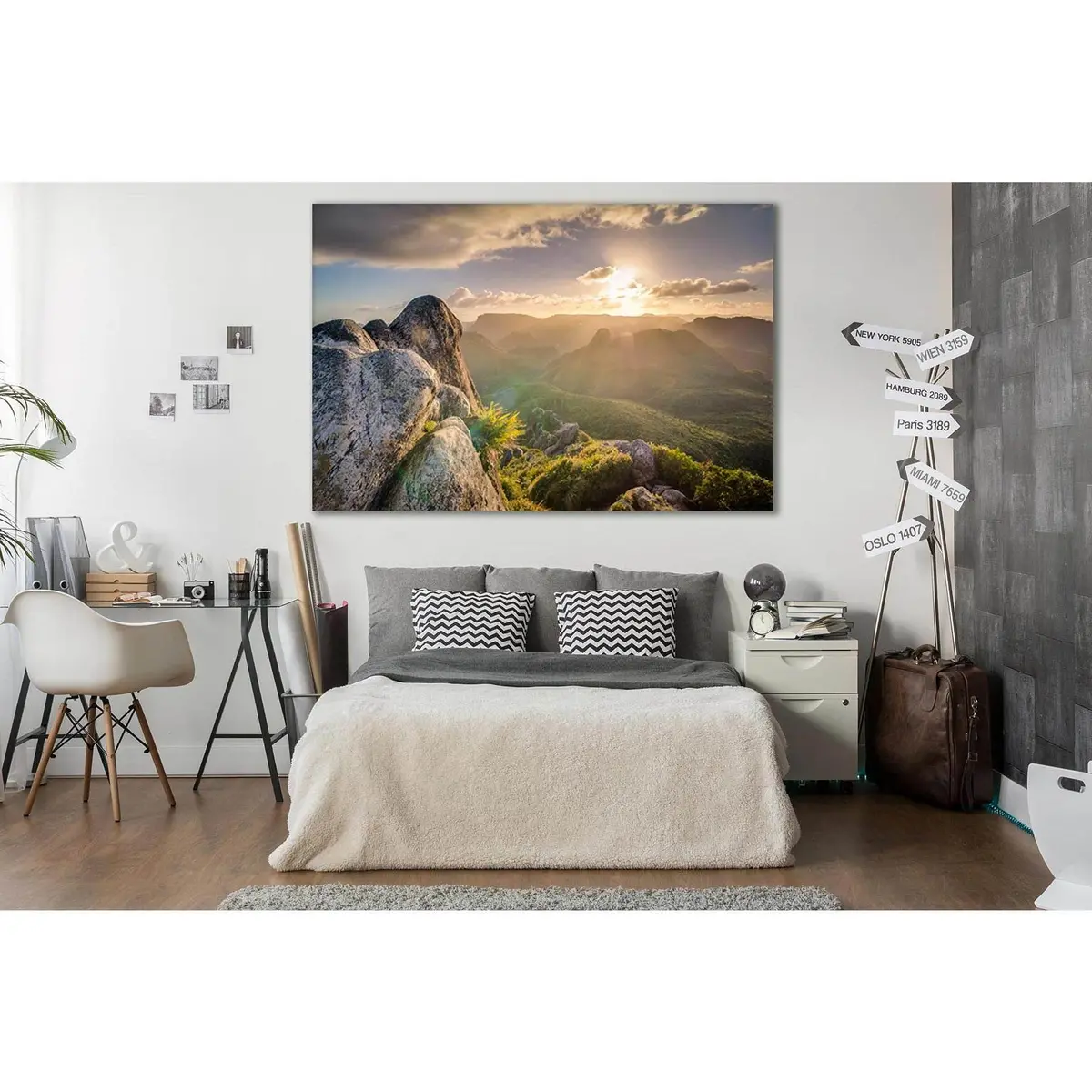 Green Mountain Landscape Dawn №Sl263 Ready To Hang Canvas Print 1