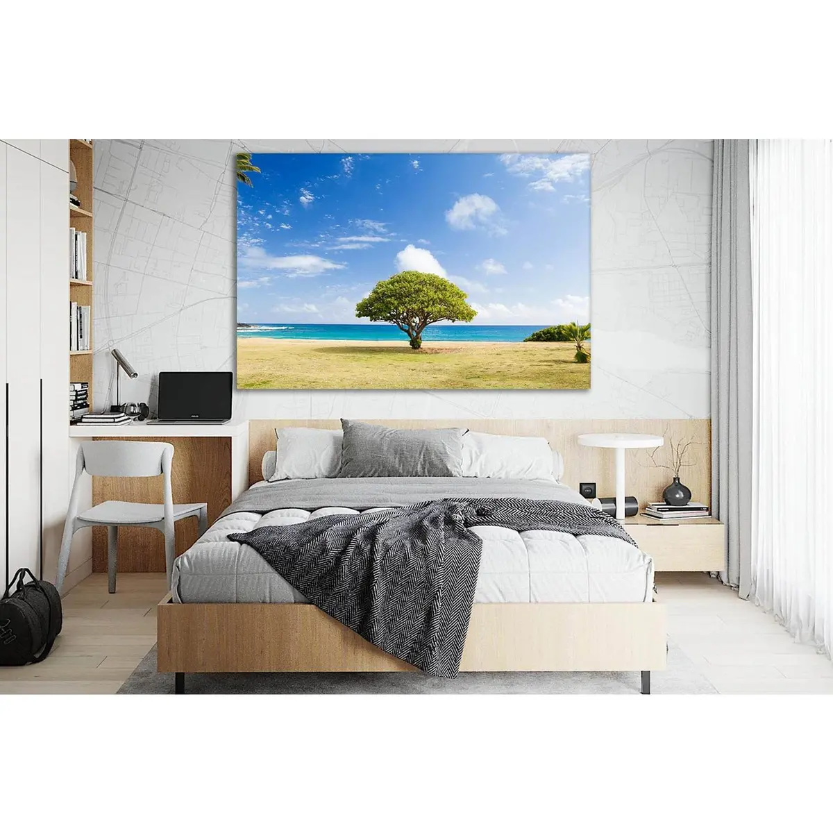 Green Tree On The Shore №Sl516 Ready To Hang Canvas Print 2