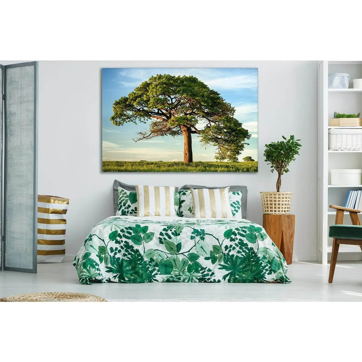 Green Tree Under Blue Sky №Sl515 Ready To Hang Canvas Print 1