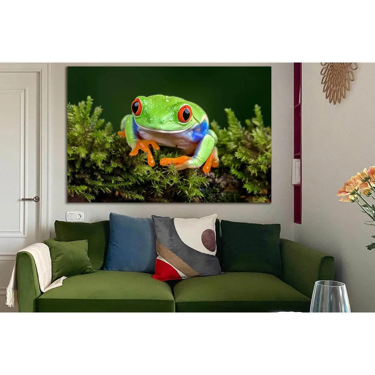 Green Tropical Frog №Sl1045 Ready To Hang Canvas Print 1