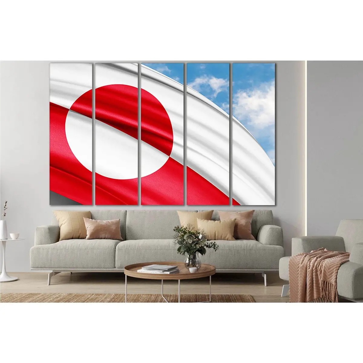 SL1202 Greenland Silk Flag Canvas Print – Pre-Strung, Ready-to-Hang Wall Art - Image 3