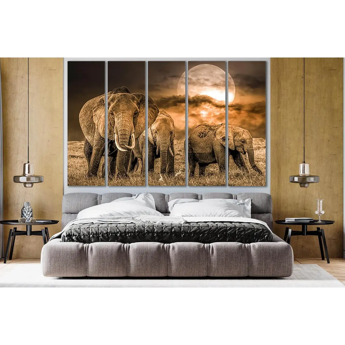 African Elephant Herd Canvas Wall Art №SL1048 – Premium Ready-to-Hang Print