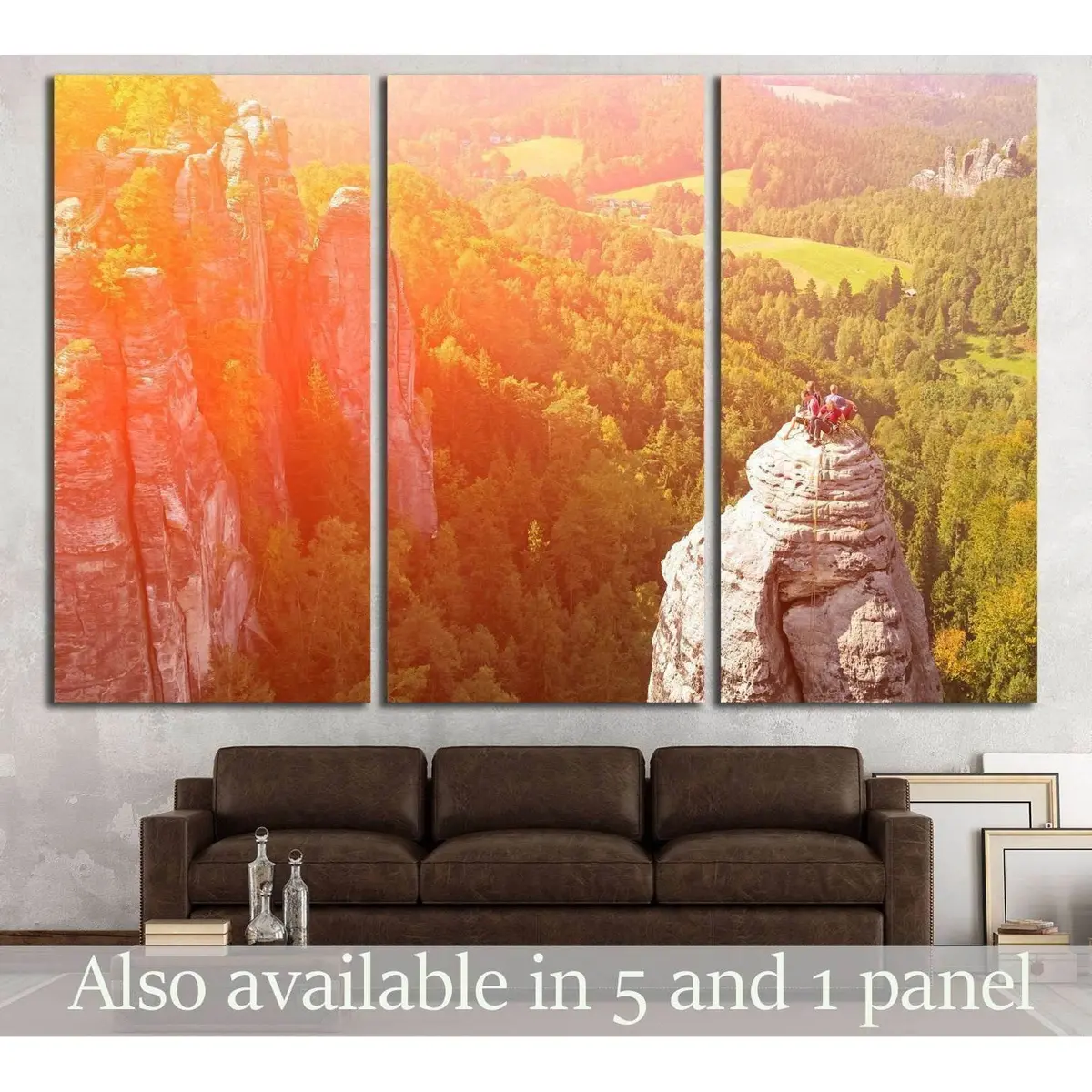 Group Of Climbers On A Cliff №1382 Ready To Hang Canvas Print 5