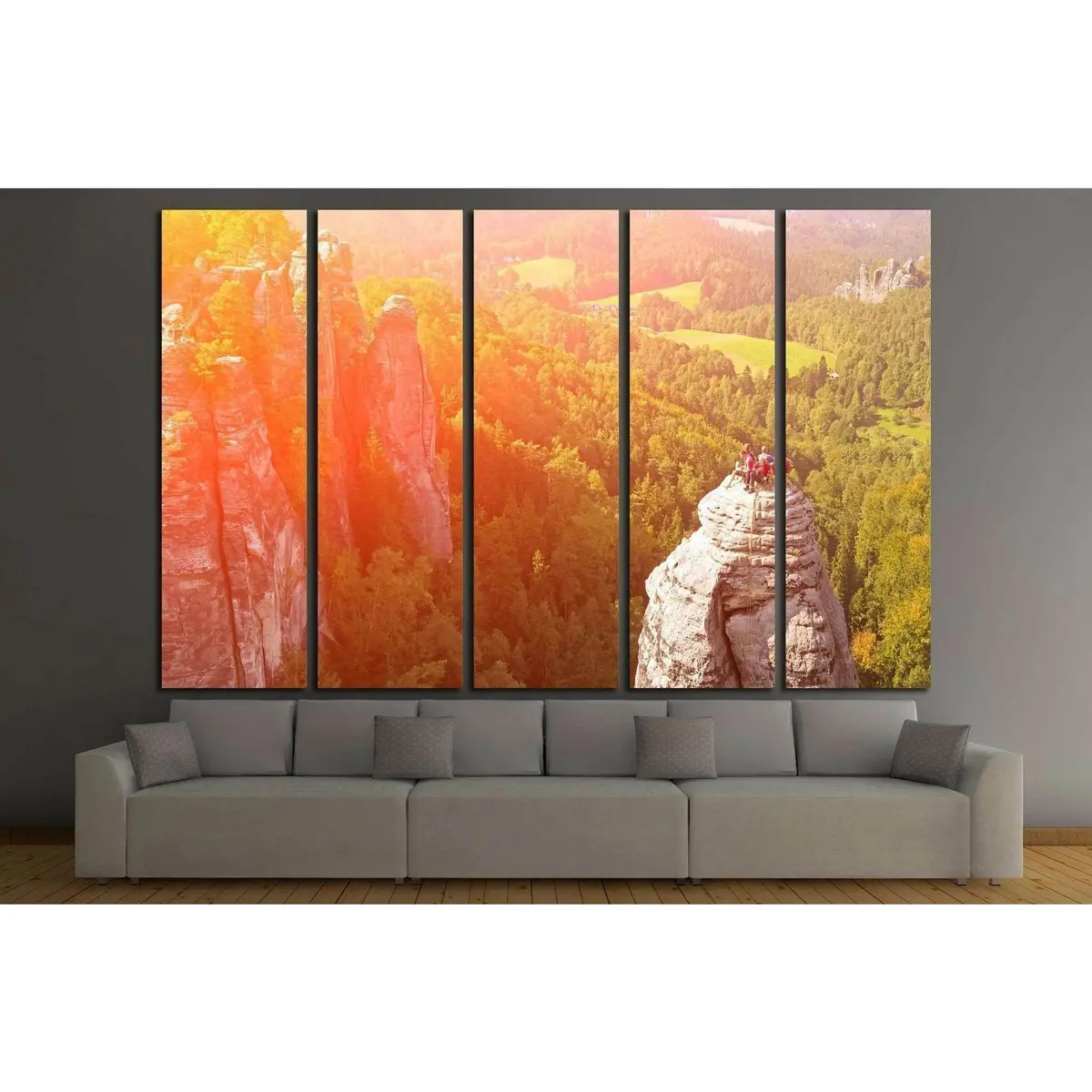 Climbers on Cliff #1382 Canvas Wall Art Print - Image 3