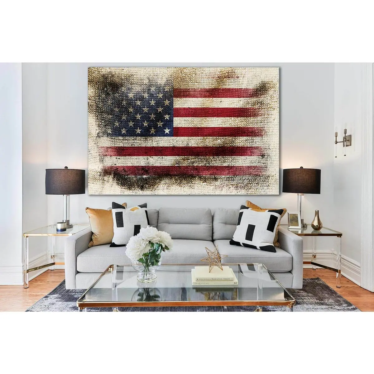 Grunge Usa Flag №Sl1192 Ready To Hang Canvas Print 1