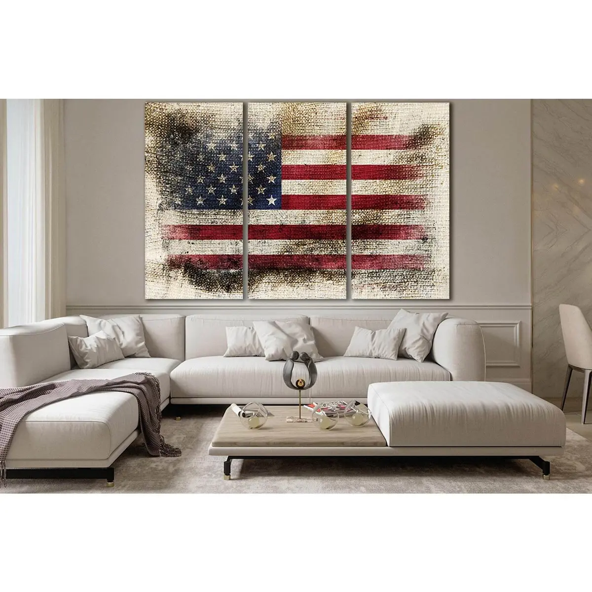 Grunge Usa Flag №Sl1192 Ready To Hang Canvas Print 5
