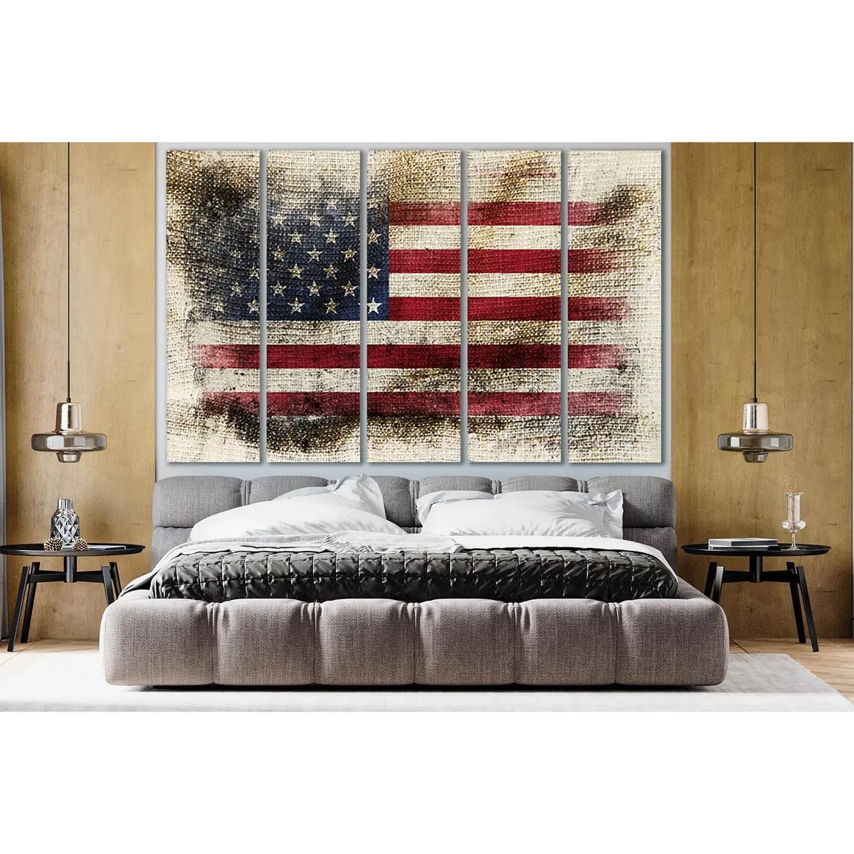 Vintage American Flag Canvas Wall Art – SL1192, Ready to Hang - Image 3