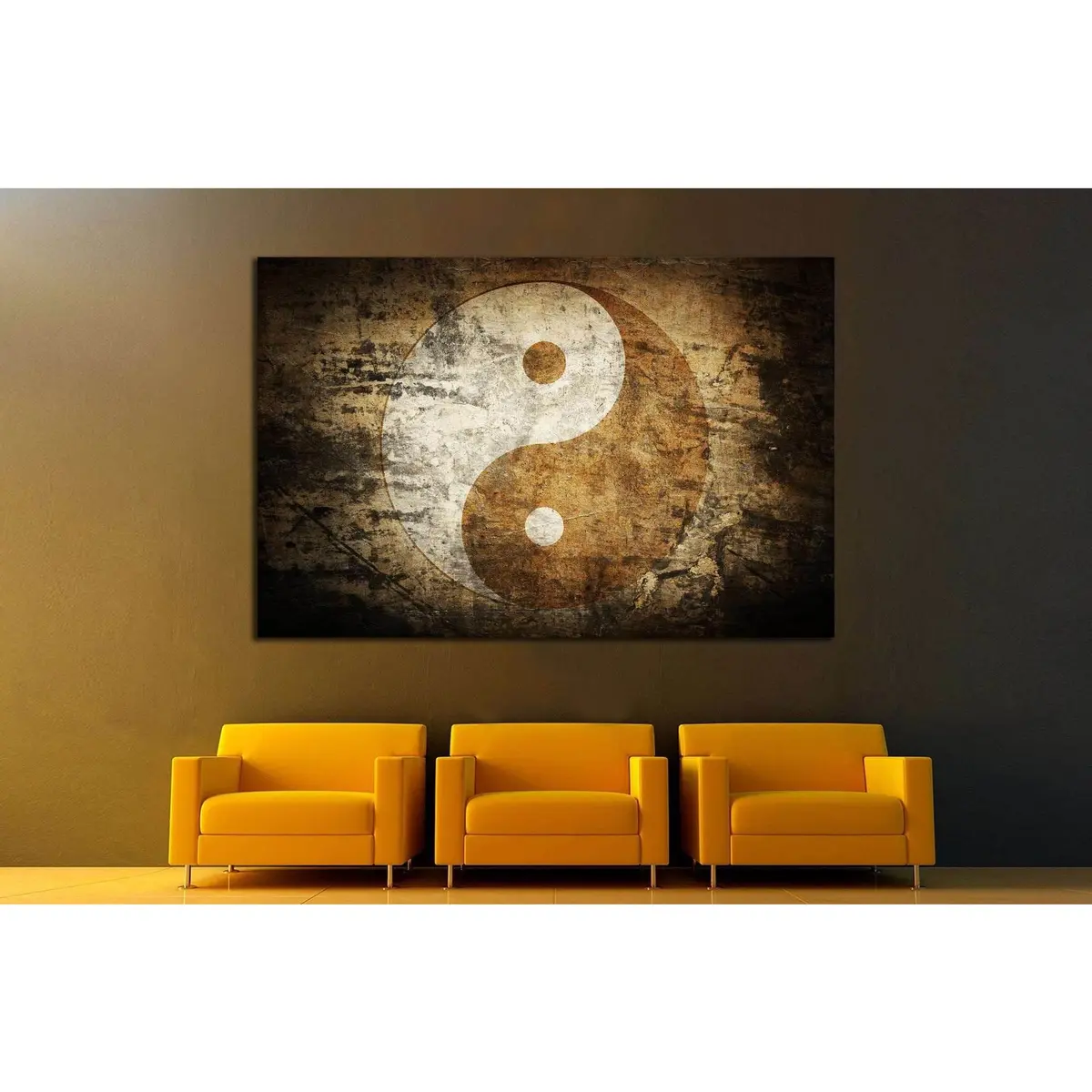 Grunge Yin Yang №745 Ready To Hang Canvas Print 3
