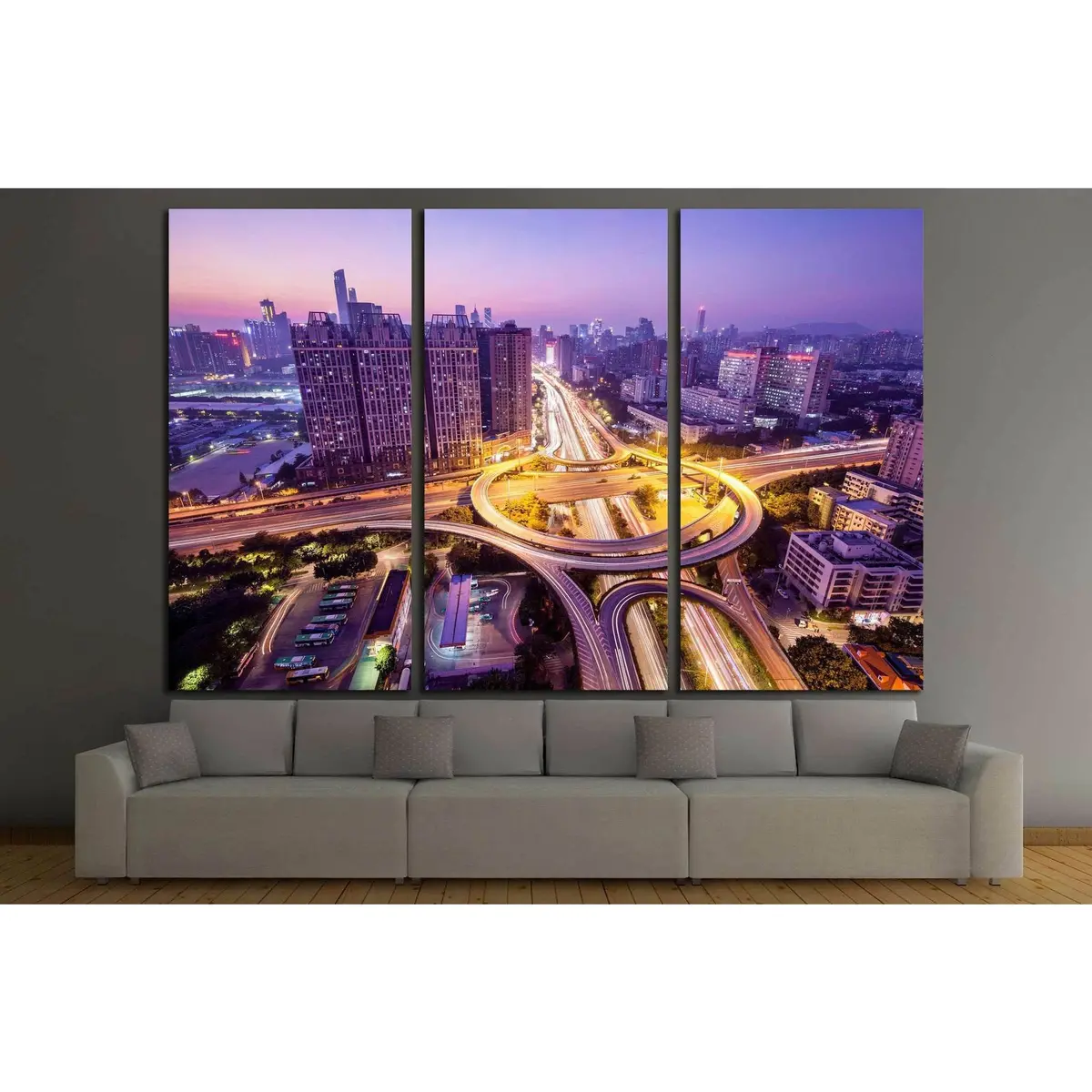 Guangzhou At Night №1250 Ready To Hang Canvas Print 5