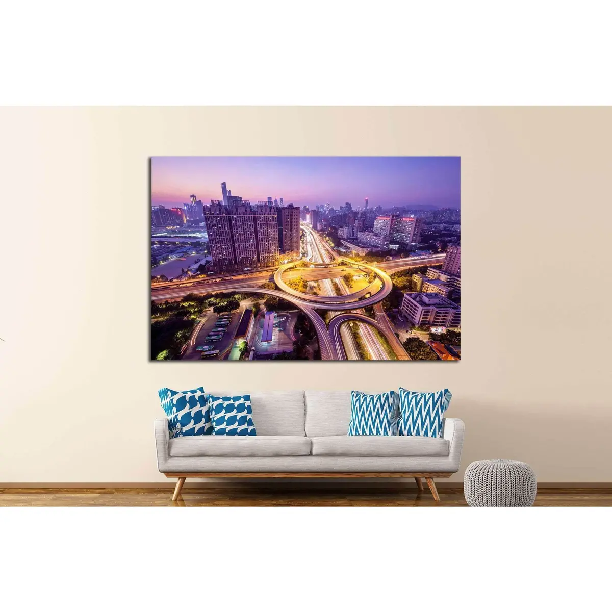 Guangzhou At Night №1250 Ready To Hang Canvas Print 3