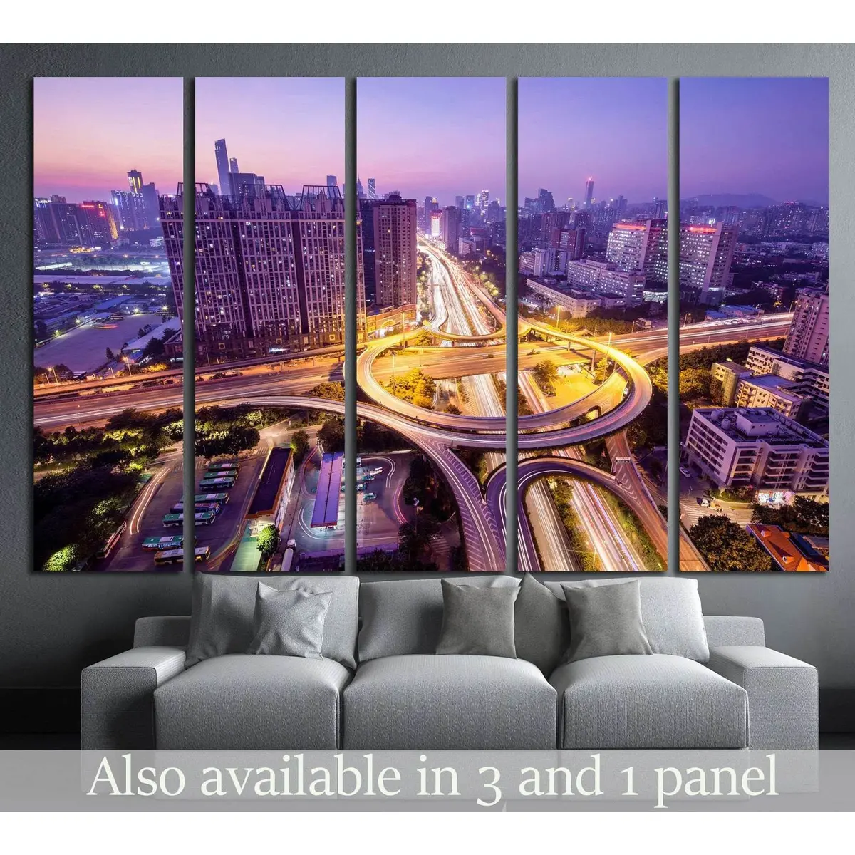 Guangzhou Night Skyline Canvas Art Print №1250