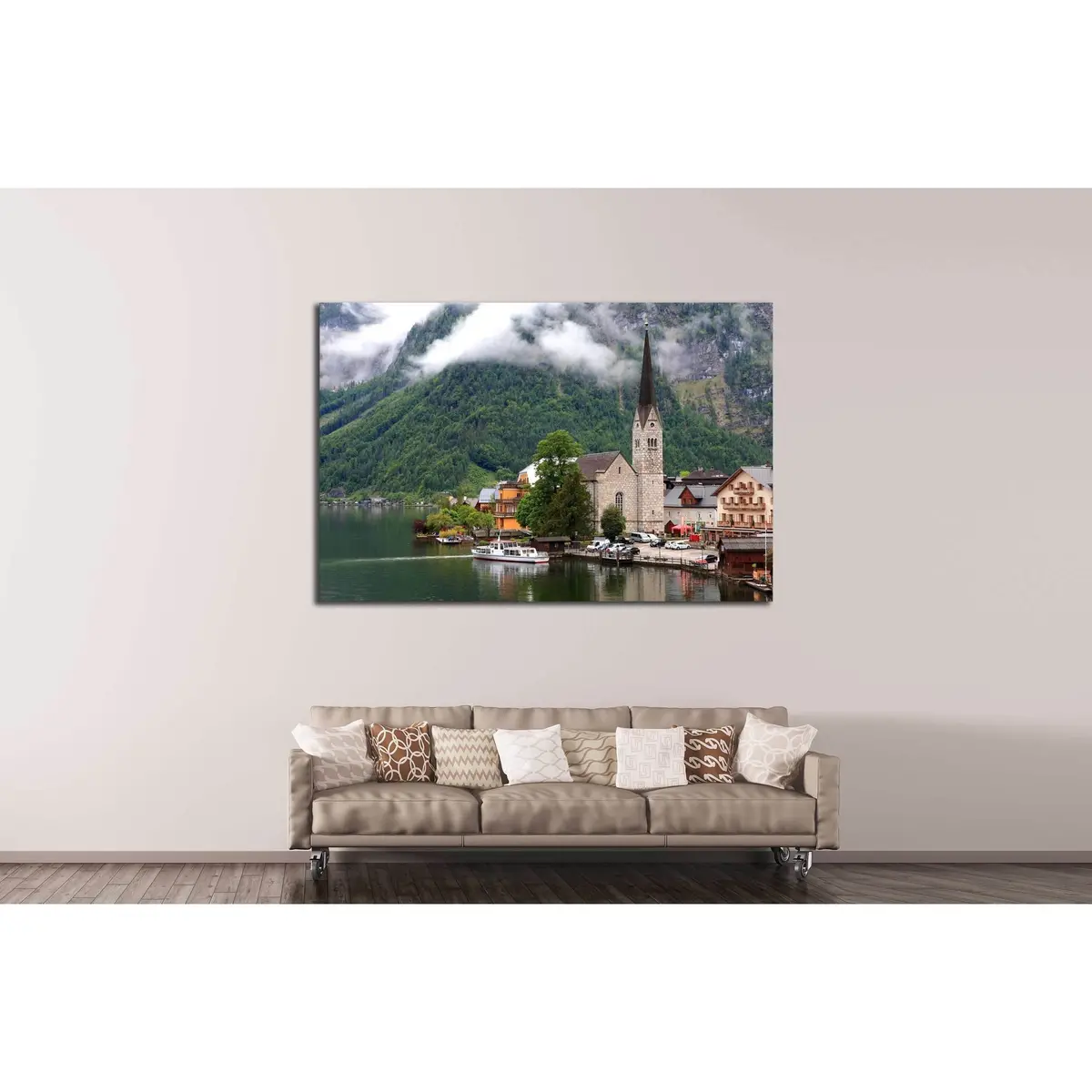 Hallstatt, The Most Beautiful Lake Town In The World, Austria. №2630 Ready To Hang Canvas Print 3