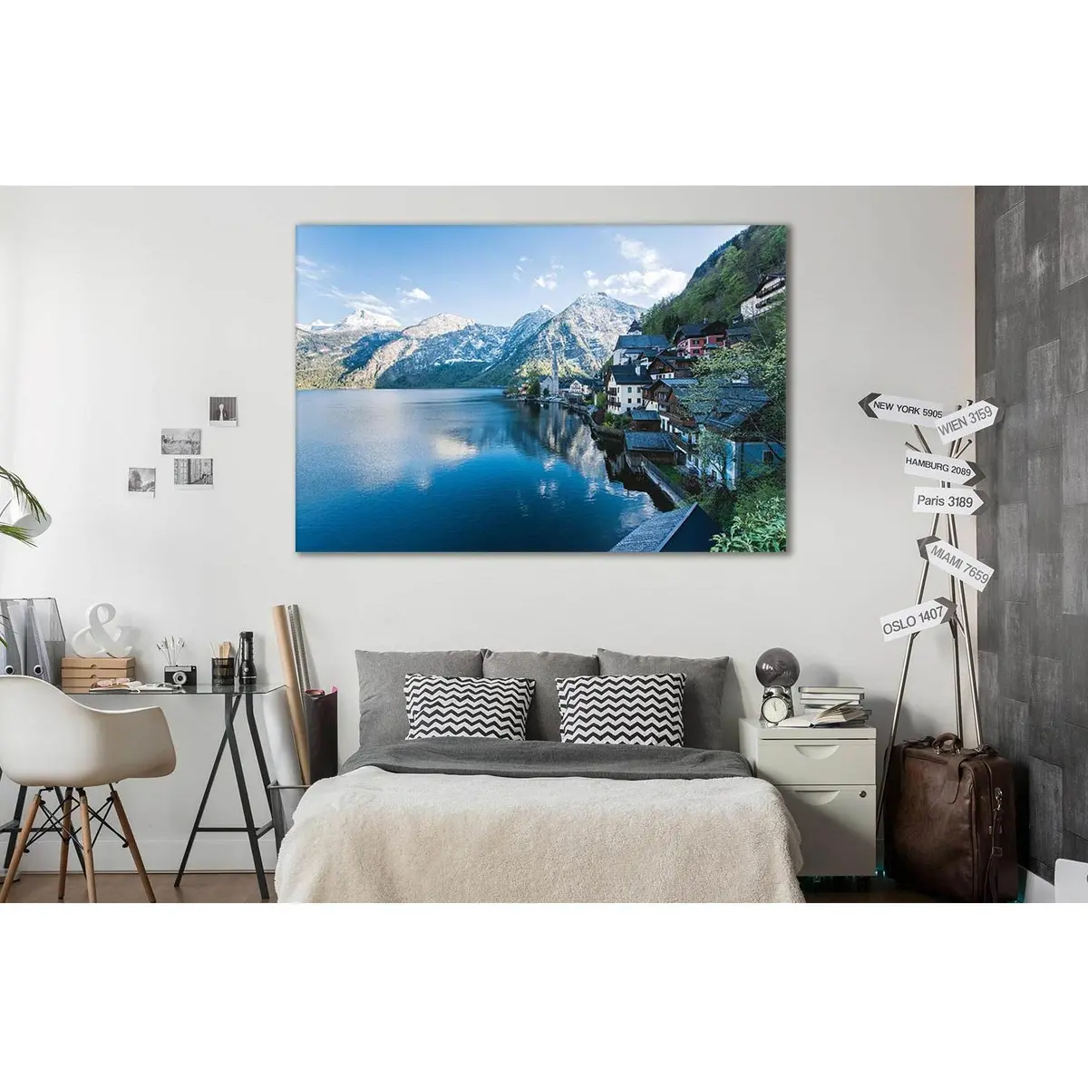 Hallstatt Village In Austria №Sl39 Ready To Hang Canvas Print 1
