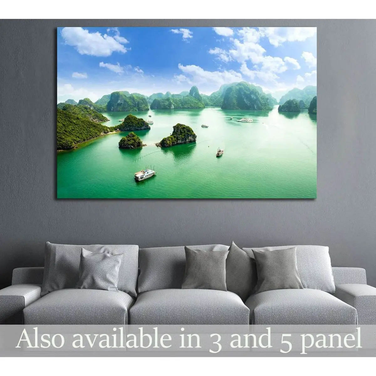 Halong Bay In Vietnam, Titop Island №1905 Ready To Hang Canvas Print 1