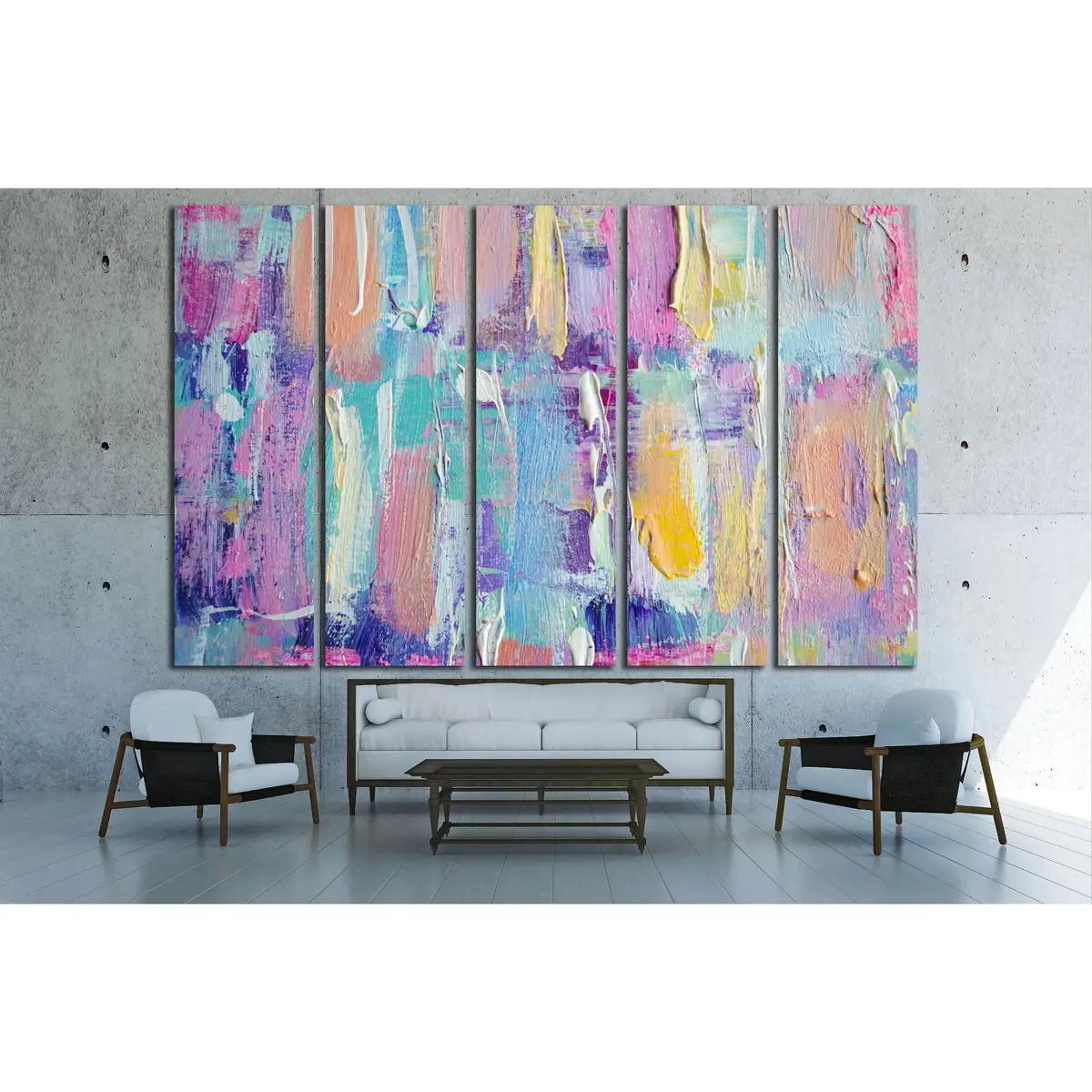 Hand-Painted Abstract Acrylic Canvas Art – Ready-to-Hang Wall Decor #2873 - Image 3