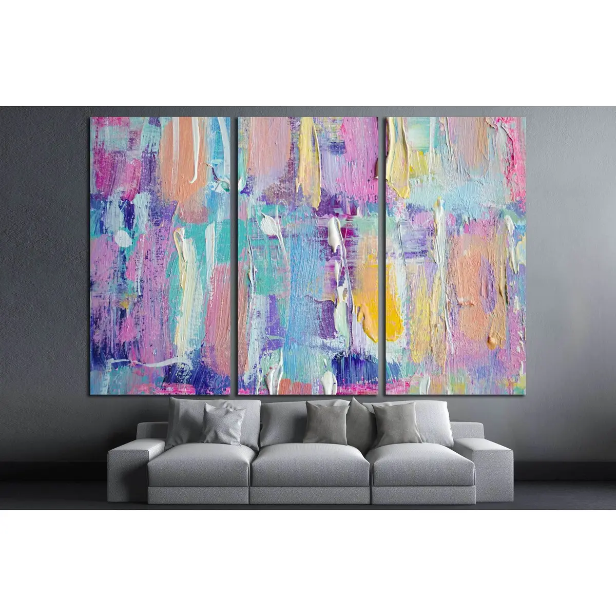 Hand Drawn Acrylic Painting. Abstract Art Background. №2873 Ready To Hang Canvas Print 5