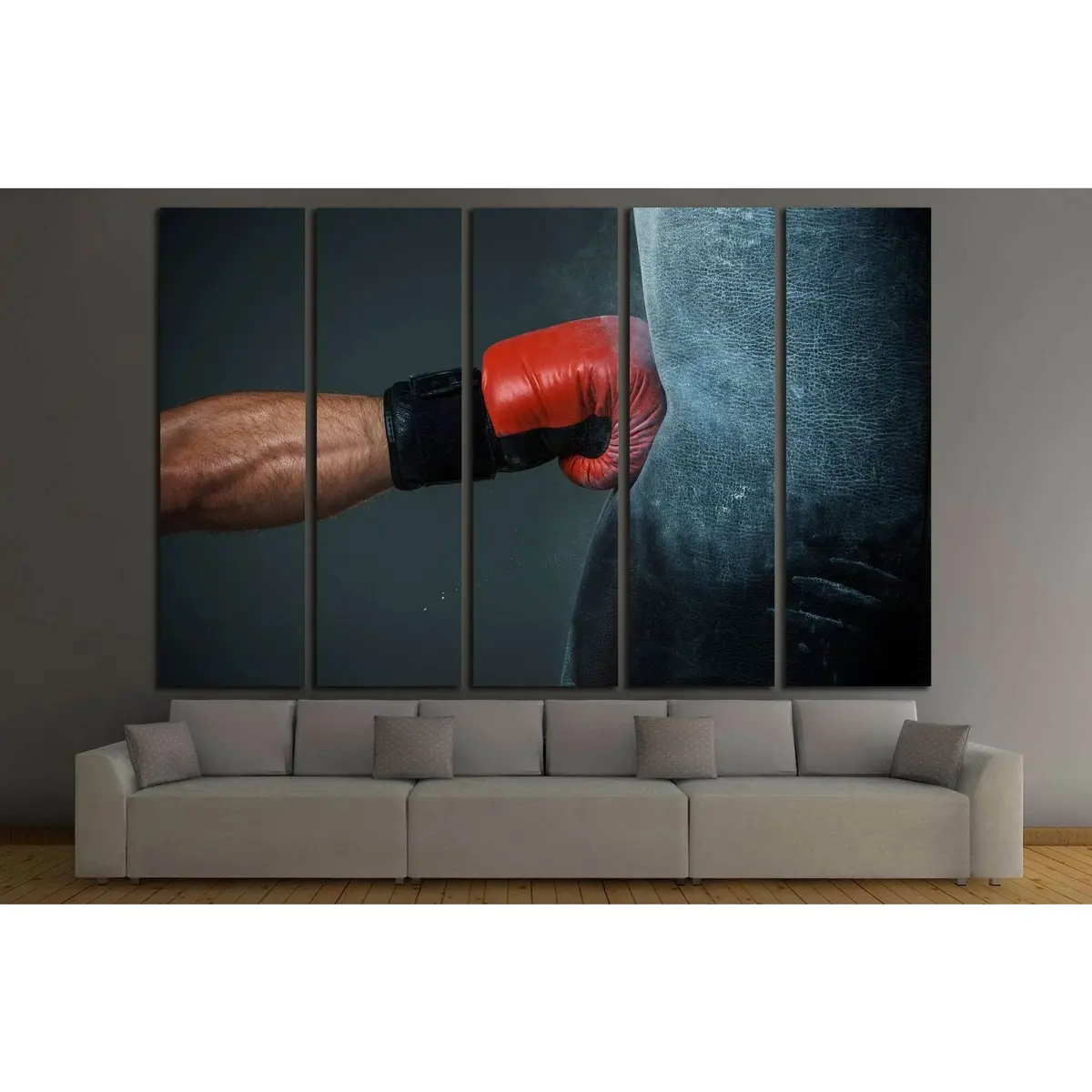 Boxer's Hand and Punching Bag Wall Art – Canvas Print #1375, Ready to Hang - Image 3