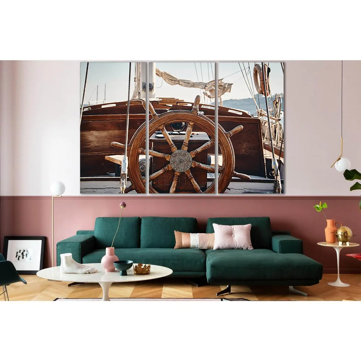 Hand Wheel On A Wooden Sailing Yacht №Sl782 Ready To Hang Canvas Print 5