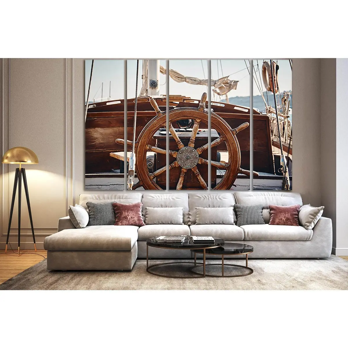 Nautical Steering Wheel Canvas Art №SL782 – Ready-to-Hang Premium Wall Decor - Image 3