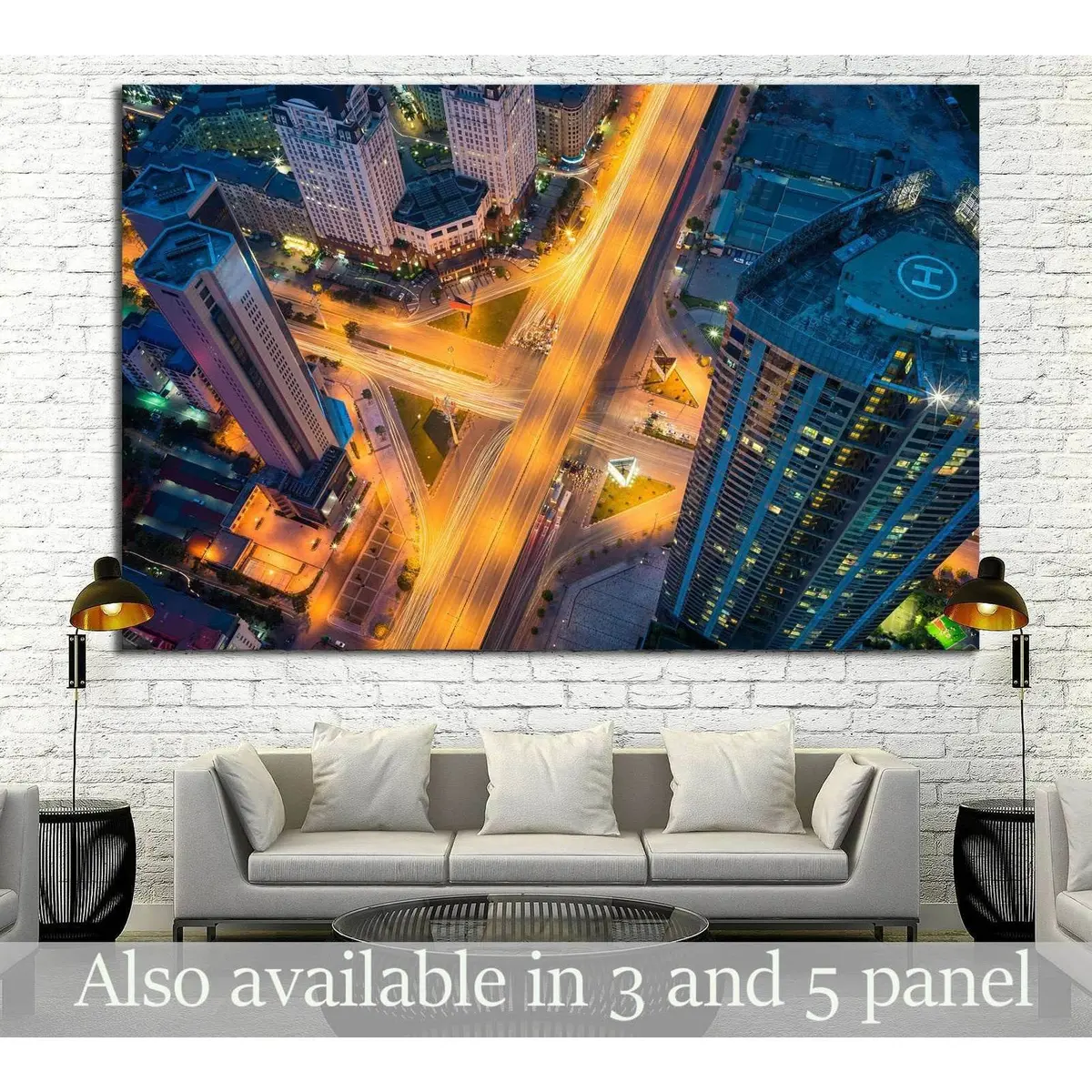 Hanoi Cityscape, Intersection Pham Hung - Duong Dinh Nghe, Vietnam №1555 Ready To Hang Canvas Print 1