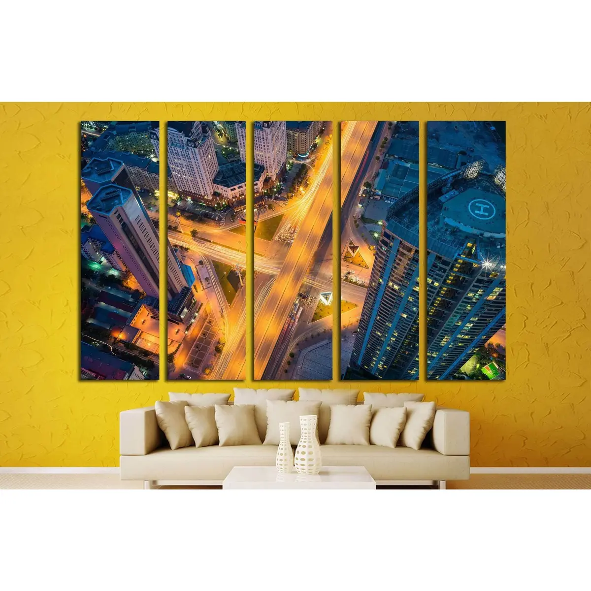 Contemporary Hanoi Cityscape Canvas Print – Ready-to-Hang Art Featuring Pham Hung and Duong Dinh Nghe Intersection - Image 3