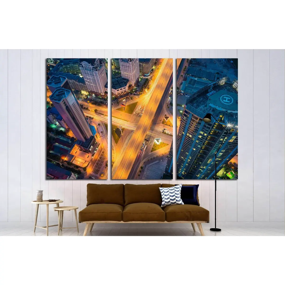Hanoi Cityscape, Intersection Pham Hung - Duong Dinh Nghe, Vietnam №1555 Ready To Hang Canvas Print 5