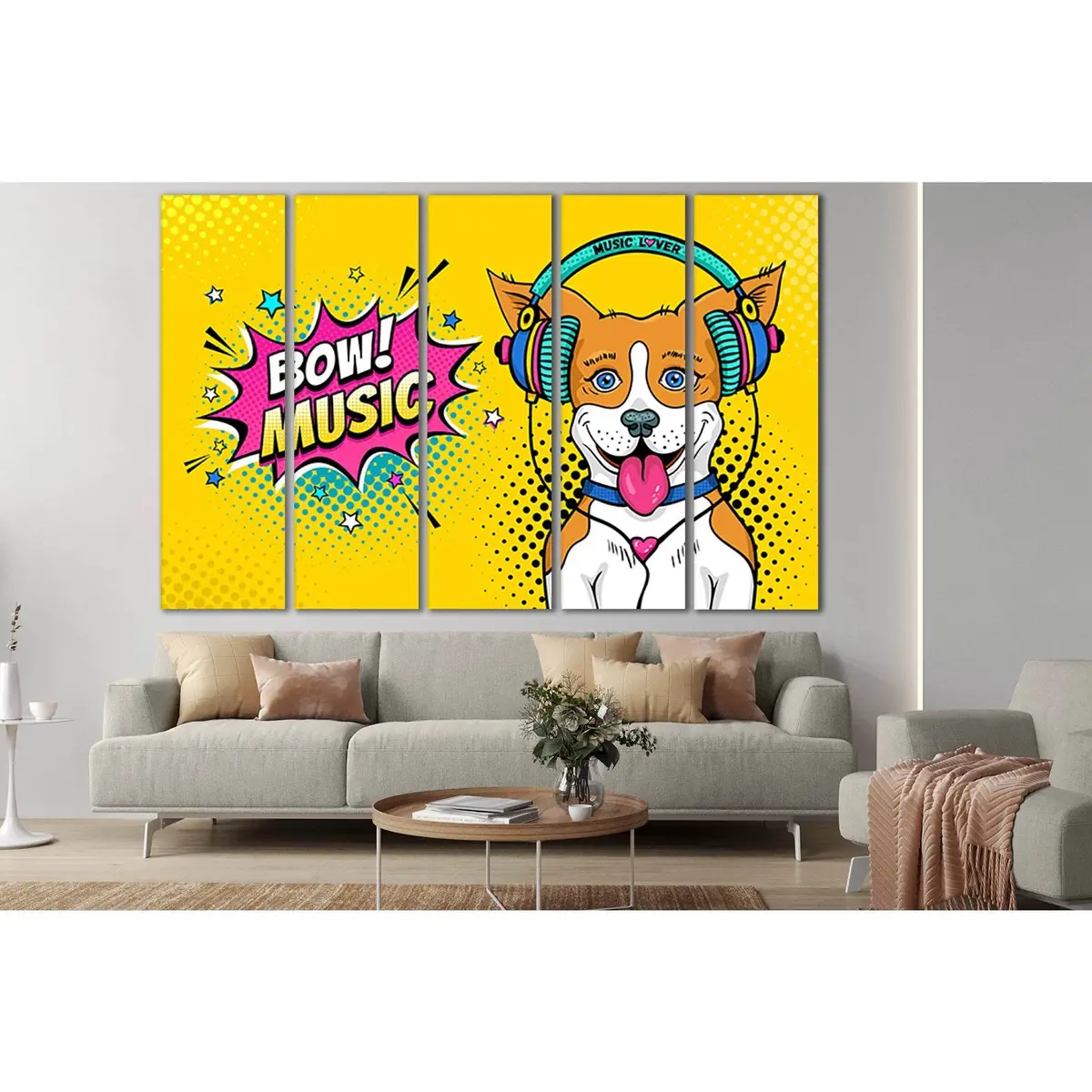 Joyful Dog Pop Art Canvas Print №SL551 – Premium Ready-to-Hang Wall Decor - Image 3