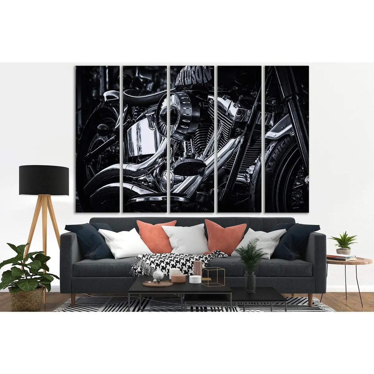 Harley-Davidson Motor Close-Up Canvas Wall Art Print – Ready to Hang - Image 3