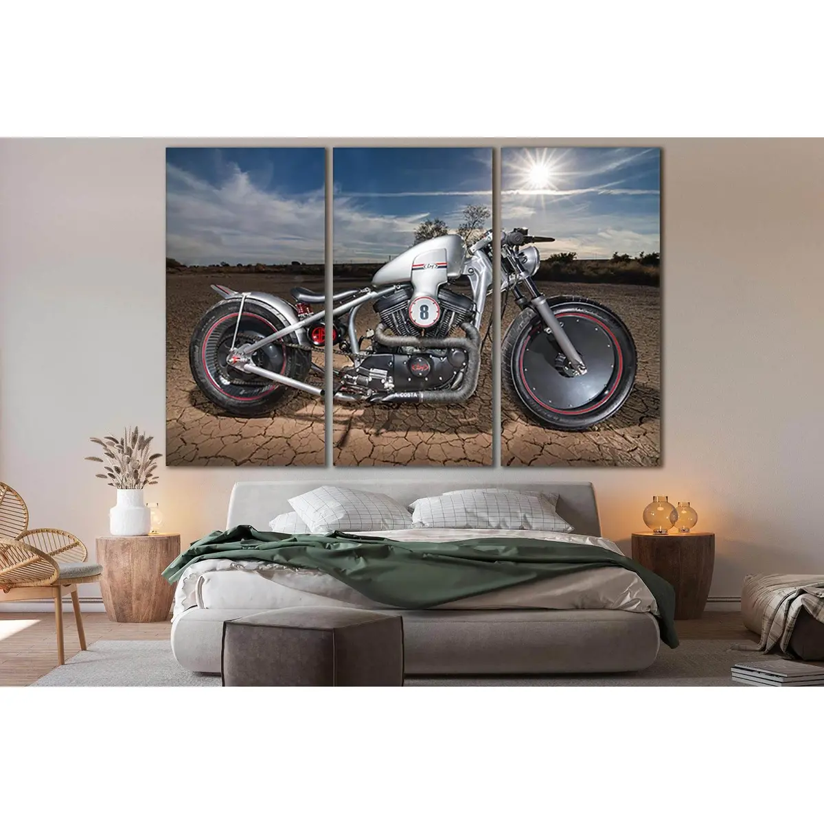 Harley Davidson In The Desert №Sl921 Ready To Hang Canvas Print 5