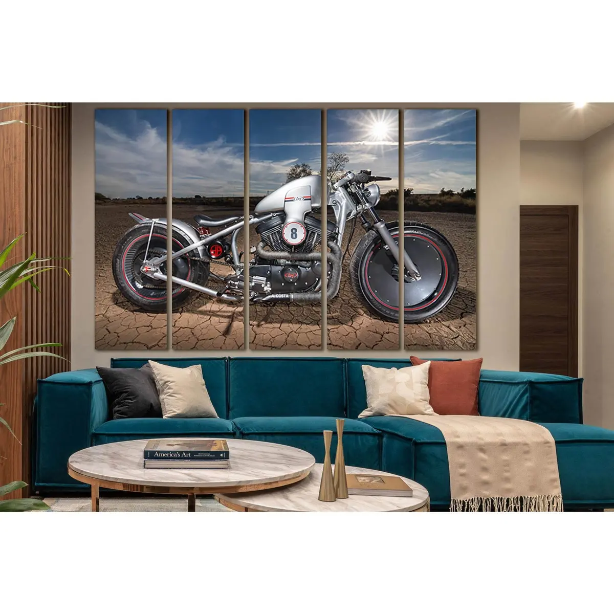 Harley-Davidson Desert Scene Canvas Wall Art – Ready-to-Hang Print SL921
