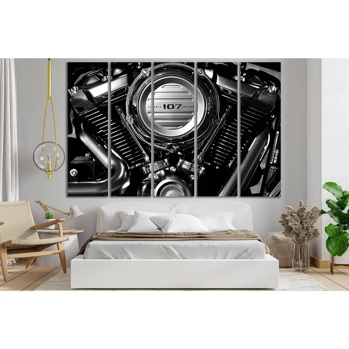 Harley-Davidson SL753 Massive Engine Canvas Wall Art – Ready to Hang - Image 3