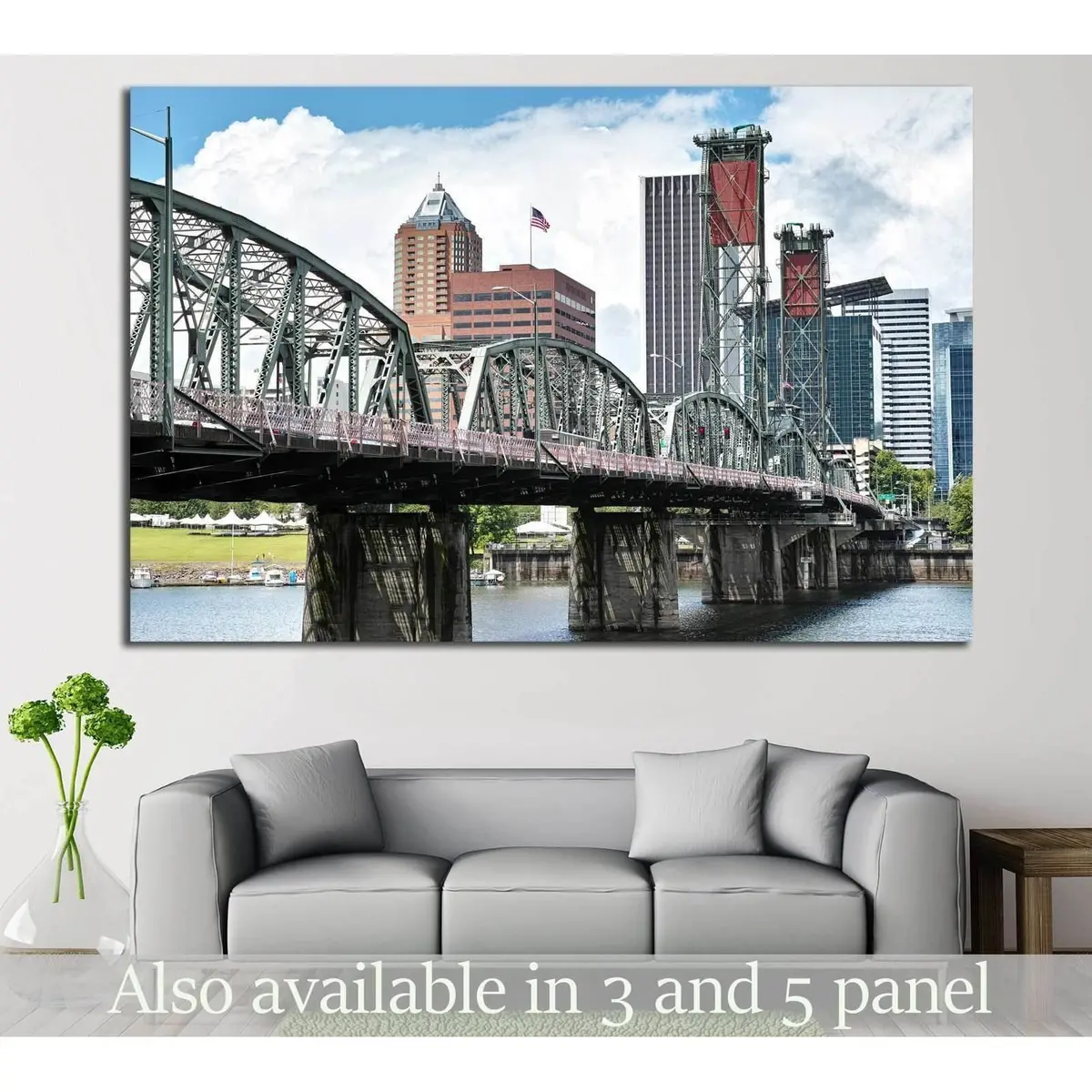 Hawthorn Bridge, Portland, Oregon №796 Ready To Hang Canvas Print 1