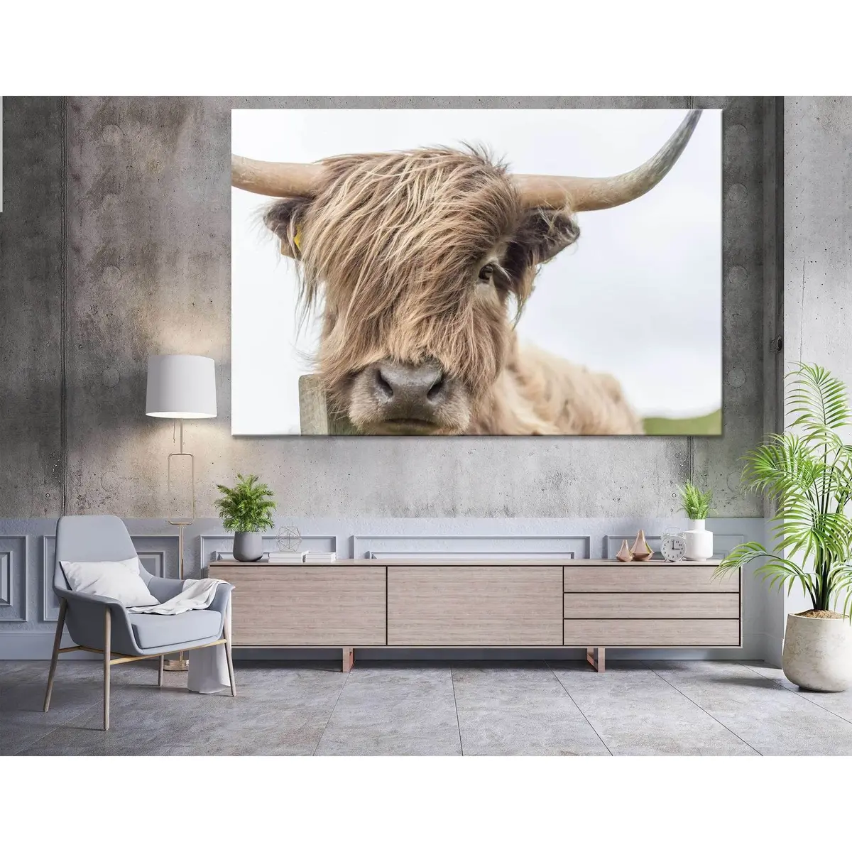 Highland Cow №04123 Ready To Hang Canvas Print 1
